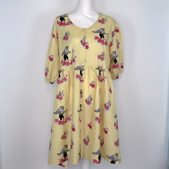 Disney Dresses & Skirts - Disney Cakeworthy Beauty and The Beast Puff Sleeve Fit and Flare Dress. Size 2X.